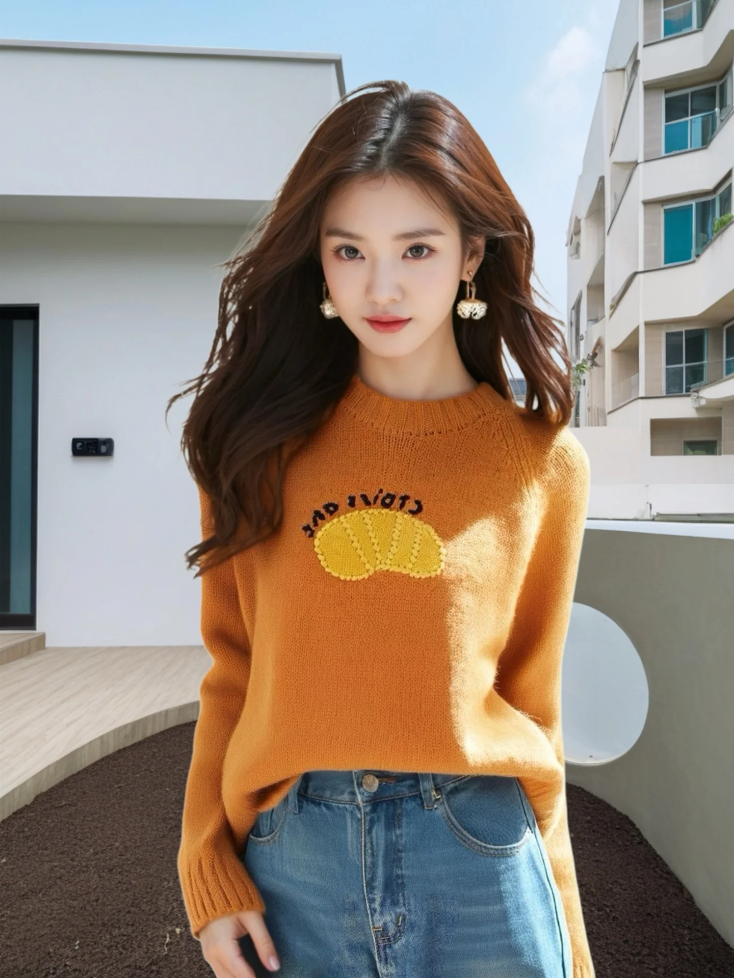 Ladies' Thiened Oversized ort Knitted Sweater Goat Camere round Ne Pullover Outerwear Simple Versatile Base Layer
Ladies' Thiened Oversized ort Knitted Sweater Goat Camere round Ne Pullover Outerwear Simple Versatile Base Layer