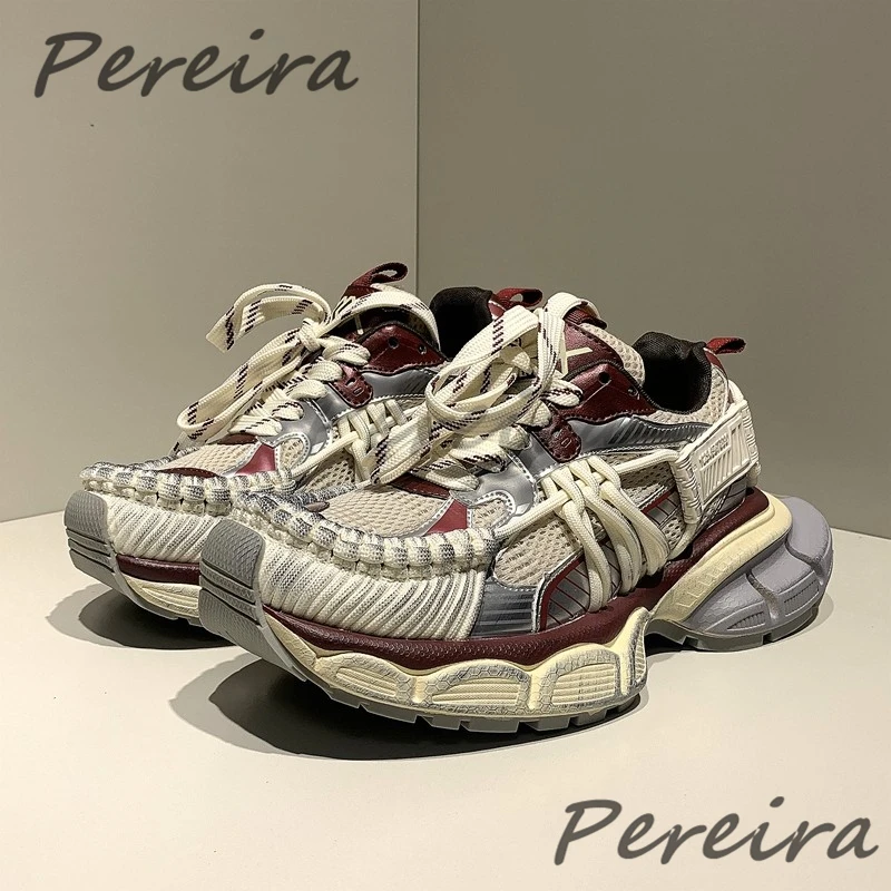 Spring Summer Mesh Thick Soled Sports Shoes for Men Women Trendy Mixed Colors Lace-Up Casual Sneakers Outdoor Versatile Shoes
Spring Summer Mesh Thick Soled Sports Shoes for Men Women Trendy Mixed Colors Lace-Up Casual Sneakers Outdoor Versatile Shoes