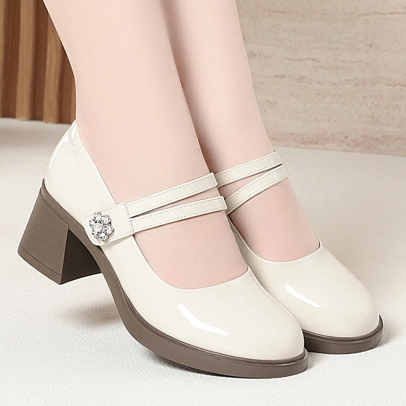 Женская кожаная обувь, весна-лето, новые однотонные туфли Мэри Джейн с круглым носком на толстом каблуке, женская модная танцевальная обувь на мягкой подошве
Женская кожаная обувь, весна-лето, новые однотонные туфли Мэри Джейн с круглым носком на толстом каблуке, женская модная танцевальная обувь на мягкой подошве