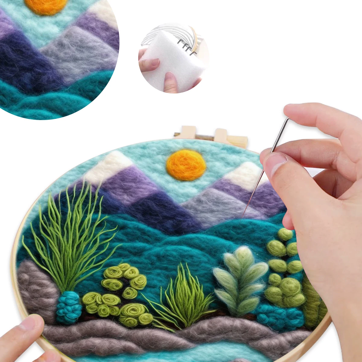 SDOYUNO Wool Felt Painting Kit Embroidery Frame Lakeside scenery Fomy Crafts Worsted Wool Sewing Kit Needle Felting Sewing Set
SDOYUNO Wool Felt Painting Kit Embroidery Frame Lakeside scenery Fomy Crafts Worsted Wool Sewing Kit Needle Felting Sewing Set