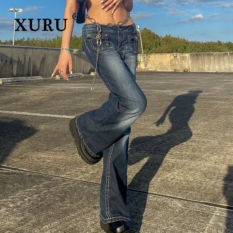 XURU - New Women's Fashion High Waist Multi Pocket Jeans, Y2K Clothing Horn Blue Long Jeans, Men's Pants
XURU - New Women's Fashion High Waist Multi Pocket Jeans, Y2K Clothing Horn Blue Long Jeans, Men's Pants