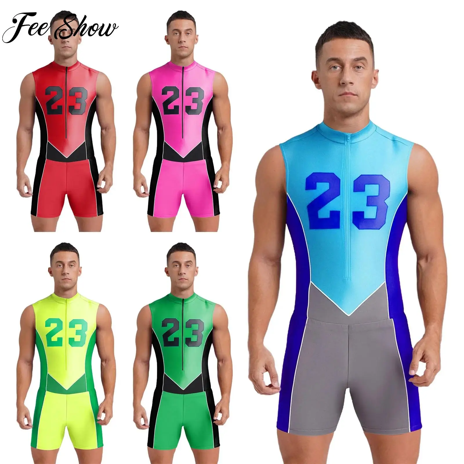 Stylish Style Men's Color Block Sports Outfit Cycling Swimming Running Workout Clothes Sleeveless Front Zipper Leotard+Shorts
Stylish Style Men's Color Block Sports Outfit Cycling Swimming Running Workout Clothes Sleeveless Front Zipper Leotard+Shorts