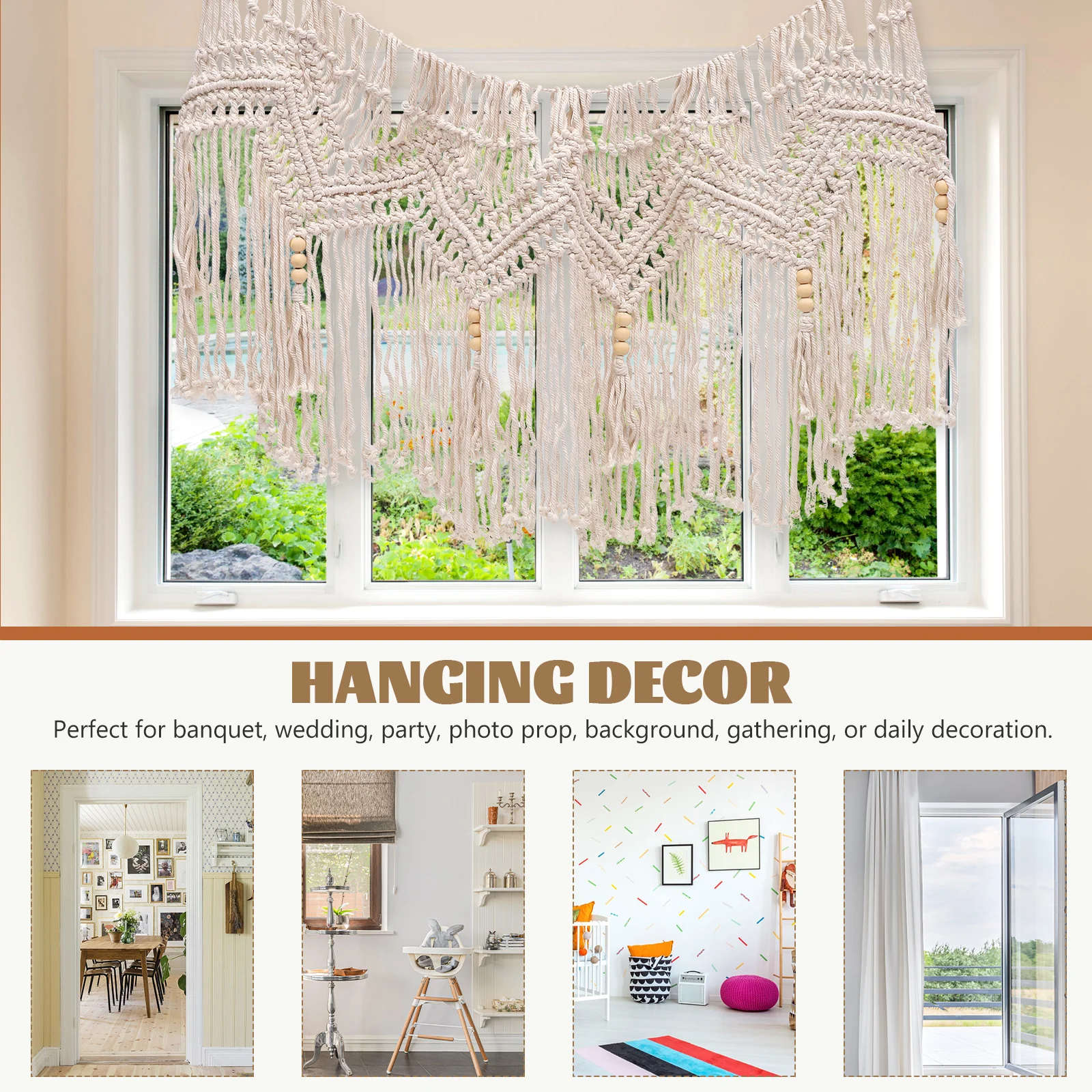 Bohemian Woven Tassel Decor Cotton Macrame Valance For Home Wedding Party Window Bedroom Living Room Apartment Dorm Study Office
Bohemian Woven Tassel Decor Cotton Macrame Valance For Home Wedding Party Window Bedroom Living Room Apartment Dorm Study Office