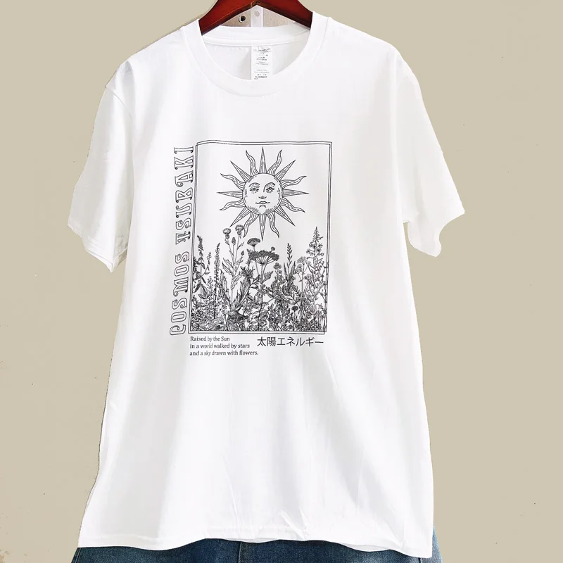 Cosmos Sun Planet Print Women T Shirt Harajuku Aesthetic White Graphic Tee Cotton Short Sleeve Funny Female Tops Clothes
Cosmos Sun Planet Print Women T Shirt Harajuku Aesthetic White Graphic Tee Cotton Short Sleeve Funny Female Tops Clothes