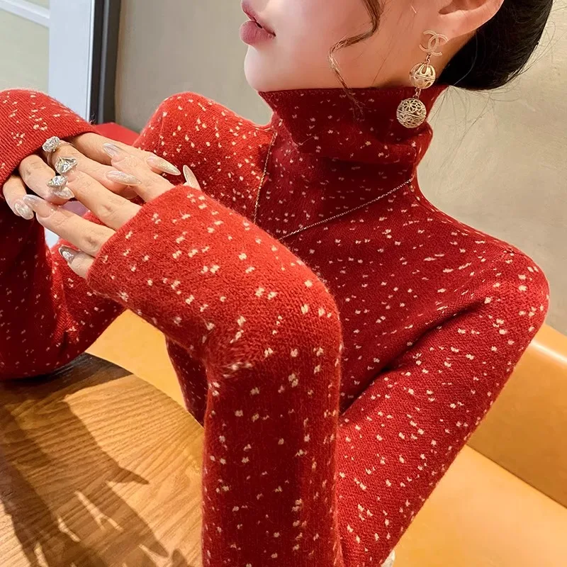 Versatile Red Double-sided German Velvet High Neck Women's Base Shirt 2024 Autumn and Winter New Slim Fit Inner Warm Women's Top
Versatile Red Double-sided German Velvet High Neck Women's Base Shirt 2024 Autumn and Winter New Slim Fit Inner Warm Women's Top