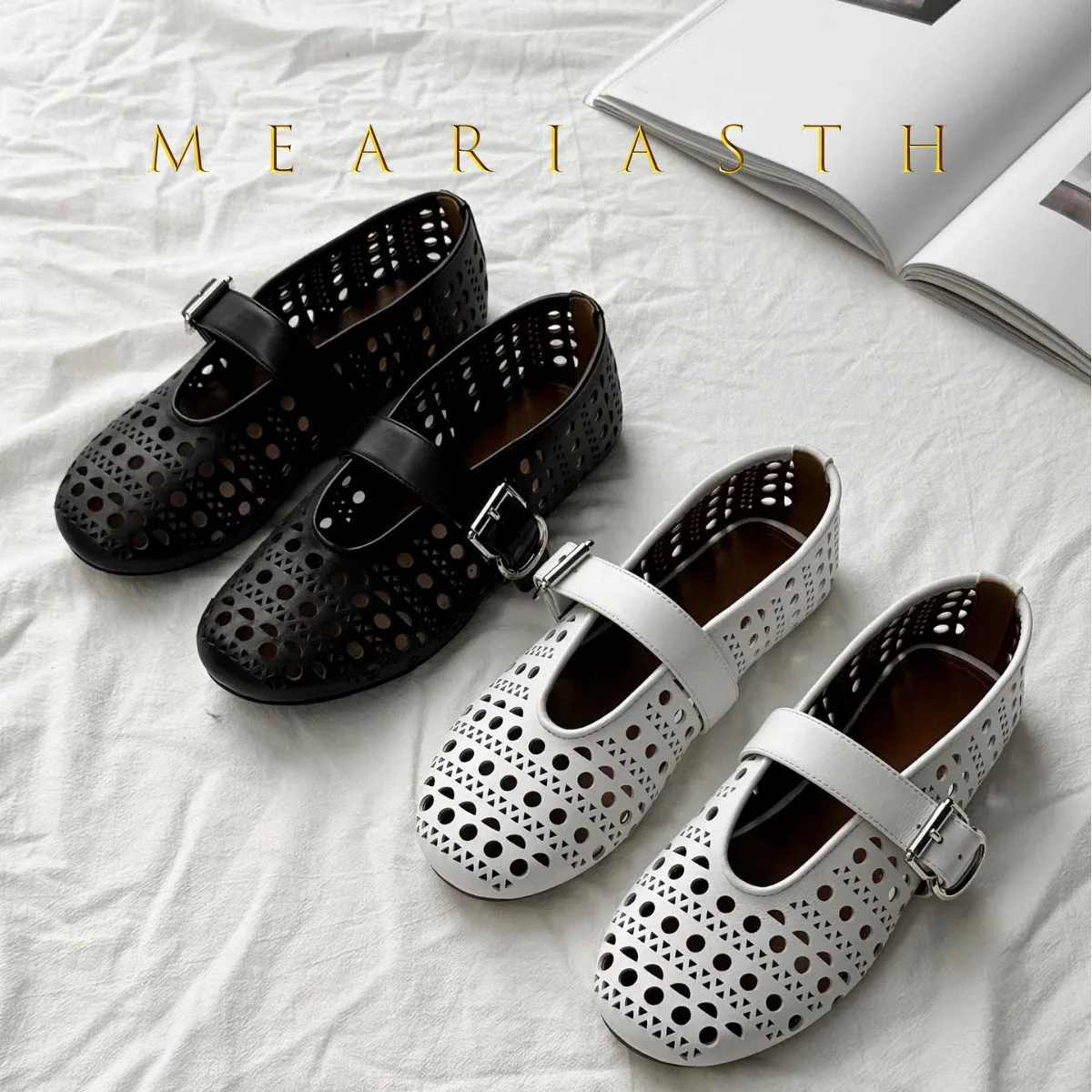 Women's New Genuine Leather Ballet Flat Shoes Single Shoe Mary Sandals With Rhinestone Hollow Out Shoe Comfortable Summer Shoes
Women's New Genuine Leather Ballet Flat Shoes Single Shoe Mary Sandals With Rhinestone Hollow Out Shoe Comfortable Summer Shoes