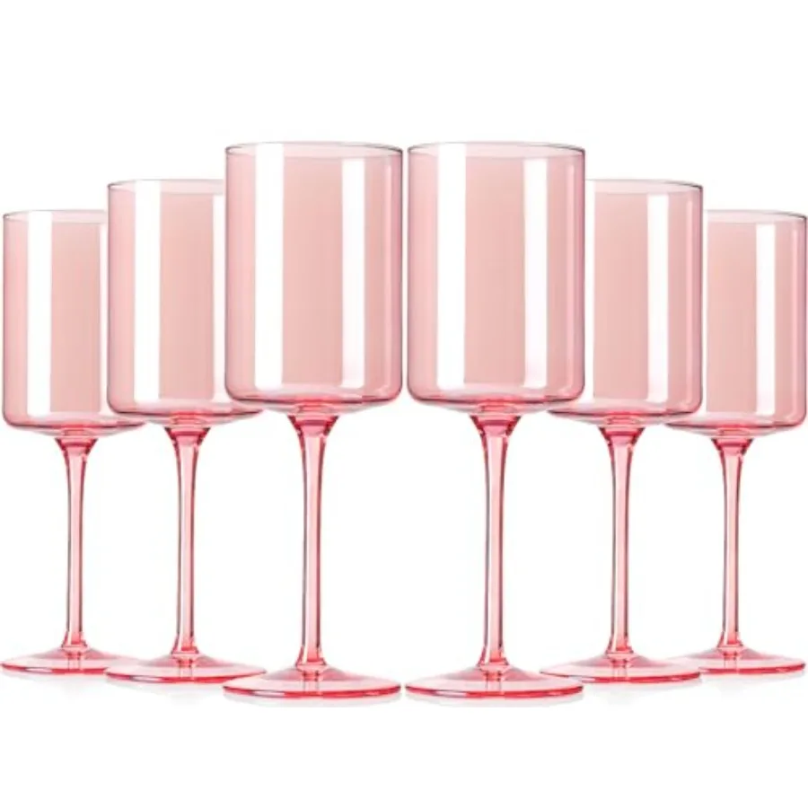 Wine Glasses - Hand Blown Square Colored Wine Glasses with Long Stems, Set of 6 - 14oz Each, Ideal for All Occasions
Wine Glasses - Hand Blown Square Colored Wine Glasses with Long Stems, Set of 6 - 14oz Each, Ideal for All Occasions