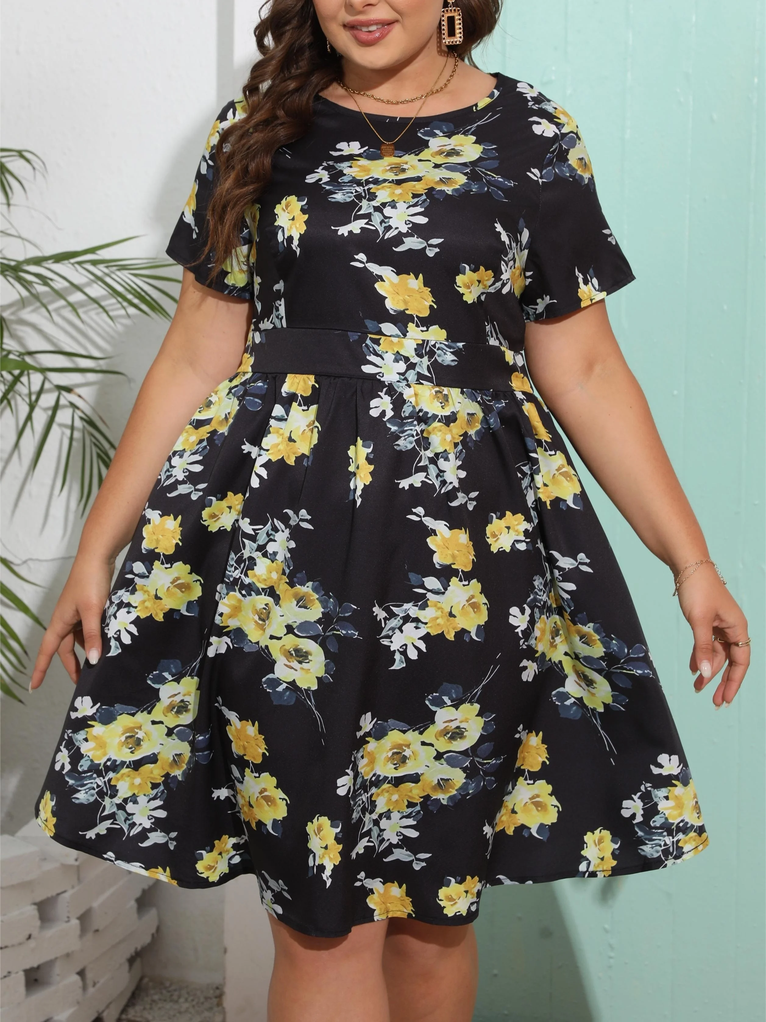 Plus Size Flower Print Dress Elegant Waist A-line Skirt Beautiful Elegant Temperament Going Out Party Dating Shopping Choice
Plus Size Flower Print Dress Elegant Waist A-line Skirt Beautiful Elegant Temperament Going Out Party Dating Shopping Choice