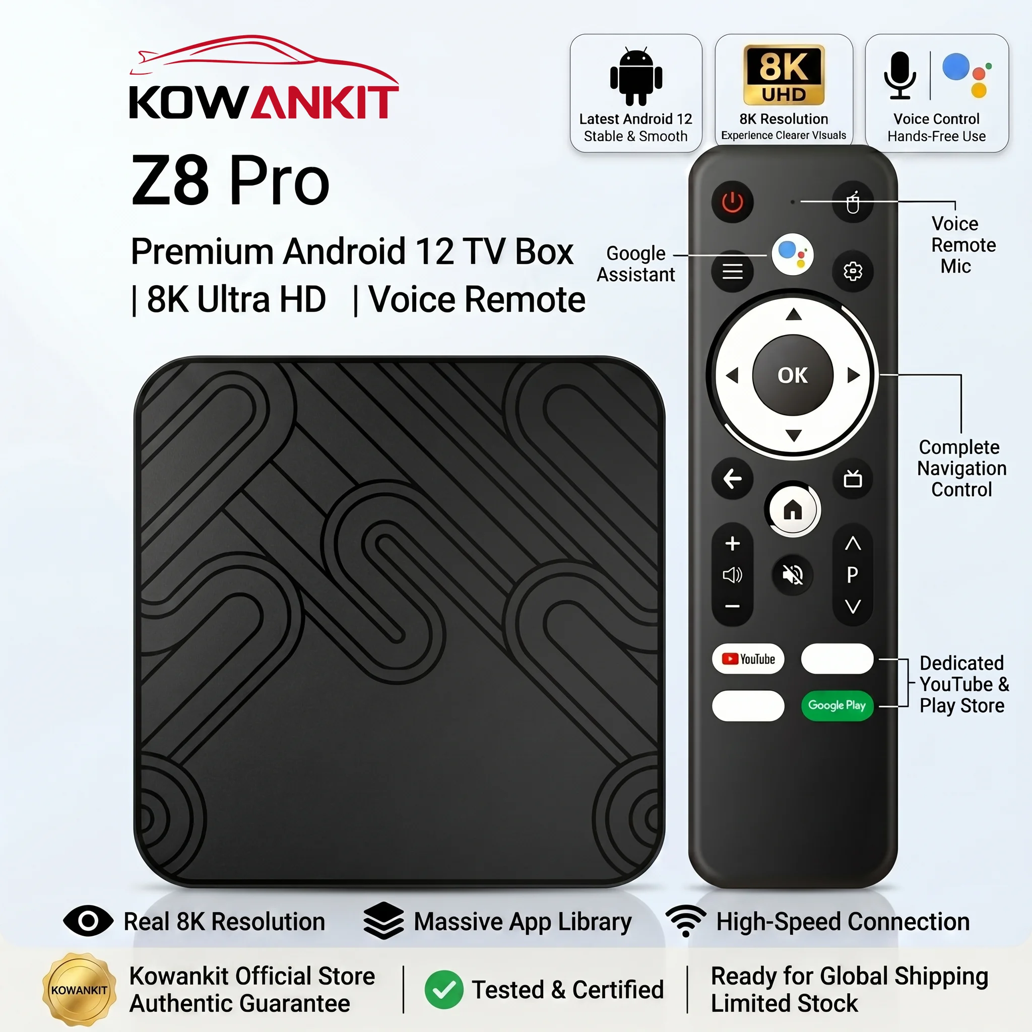 2026 Z8 Pro Android 12 TV Box H618 Quad 2G 16G Dual WiFi 2.4G 5G BT5 Voice Assist 8K 4K UHD HDR YouTube Media Player Set Top Box
2026 Z8 Pro Android 12 TV Box H618 Quad 2G 16G Dual WiFi 2.4G 5G BT5 Voice Assist 8K 4K UHD HDR YouTube Media Player Set Top Box