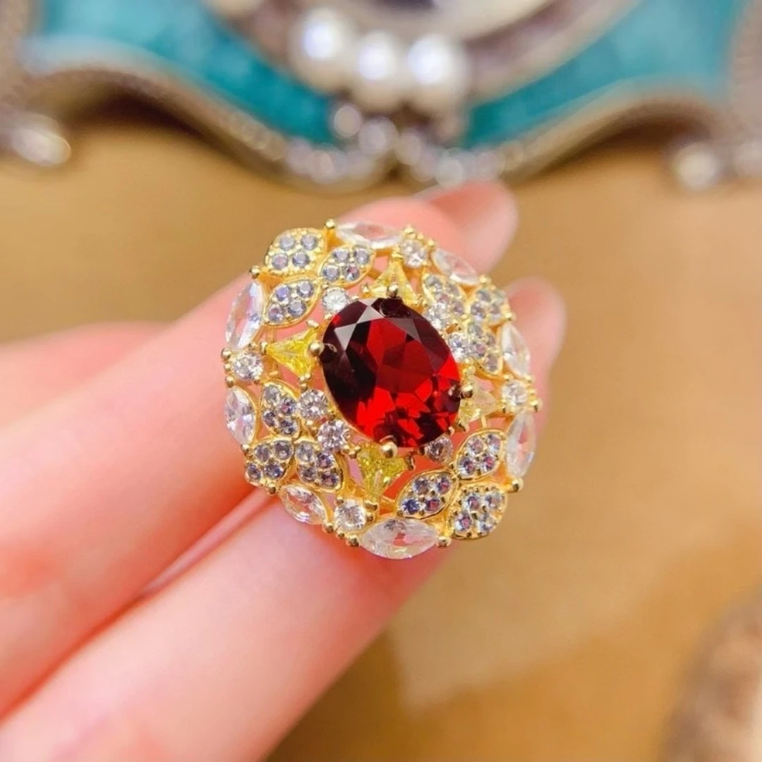 KJJEAXCMY High End Women's Ring Natural Garnet S925 Silver with Electroplating Boasting High Clarity Full Brilliance Gift
KJJEAXCMY High End Women's Ring Natural Garnet S925 Silver with Electroplating Boasting High Clarity Full Brilliance Gift