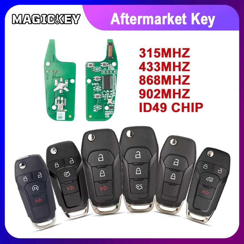 ID49 Chip 315/433/868/902MHz Car Remote Key For Ford Escort Transit Explorer Fusion Ranger Raptor F150 F250 F350 F450 F550
ID49 Chip 315/433/868/902MHz Car Remote Key For Ford Escort Transit Explorer Fusion Ranger Raptor F150 F250 F350 F450 F550
