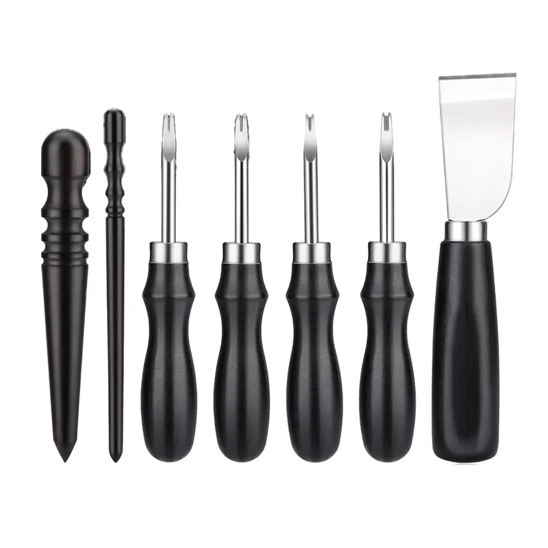 Набор из 7 ножей для кожи, 4 размера, конические ножи с кожаными краями, нож для резки кожи, круглые ножи для рукоделия из кожи
Набор из 7 ножей для кожи, 4 размера, конические ножи с кожаными краями, нож для резки кожи, круглые ножи для рукоделия из кожи