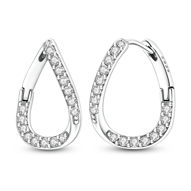 Plated 925 Silver Sparkling Minimalist Teardrop CZ Hoop Earrings for Women Girls Trendy Fashion Jewelry Dainty Elegant Gift
Plated 925 Silver Sparkling Minimalist Teardrop CZ Hoop Earrings for Women Girls Trendy Fashion Jewelry Dainty Elegant Gift