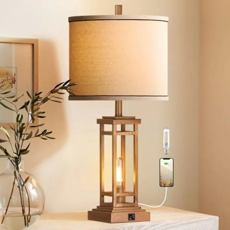 27.5 Tall Farmhouse Table Lamp with USB C + USB A Charge Ports, Rustic Living Room Lamp, Industrial End Table Lamp for Bedroom
27.5 Tall Farmhouse Table Lamp with USB C + USB A Charge Ports, Rustic Living Room Lamp, Industrial End Table Lamp for Bedroom