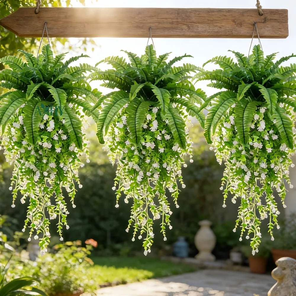 1set Fake Fern Hanging Plants Artificial Palm Leafs Silk Persian Vines Faux Wall Plants Home Decor UV Resistant Plastic Plants
1set Fake Fern Hanging Plants Artificial Palm Leafs Silk Persian Vines Faux Wall Plants Home Decor UV Resistant Plastic Plants
