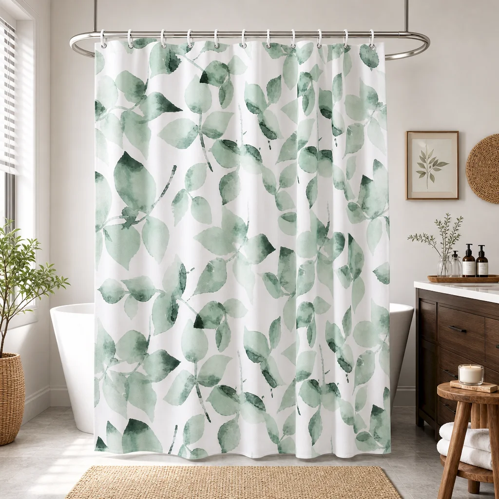 Watercolor Green Leaves Shower Curtain Plant Waterproof Fabric Botanical Bathroom Partition Decor Curtains with 12Hooks180x180cm
Watercolor Green Leaves Shower Curtain Plant Waterproof Fabric Botanical Bathroom Partition Decor Curtains with 12Hooks180x180cm