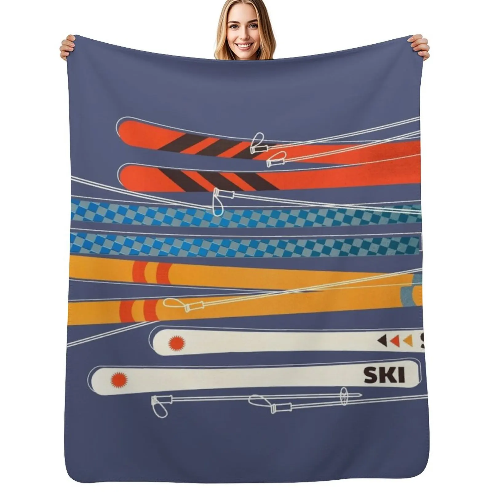 Retro Colorful Skis Throw Blanket Warm Cozy Throw Blanket for Living Room Couch
Retro Colorful Skis Throw Blanket Warm Cozy Throw Blanket for Living Room Couch