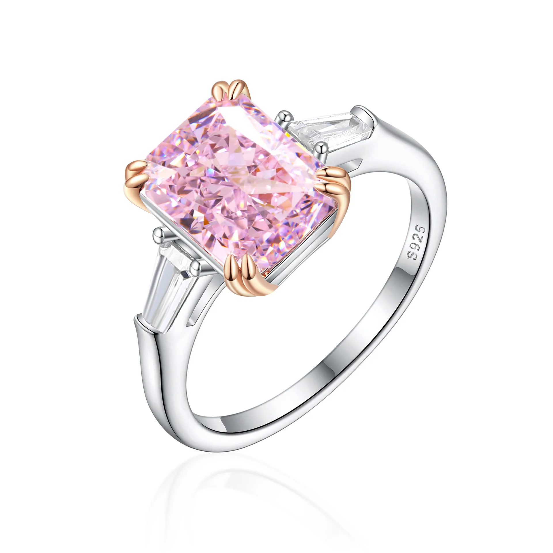 Fashion 4-carat high carbon square diamond s925 silver plated 18K gold PT950 platinum pink diamond ice flower light luxury ring
Fashion 4-carat high carbon square diamond s925 silver plated 18K gold PT950 platinum pink diamond ice flower light luxury ring