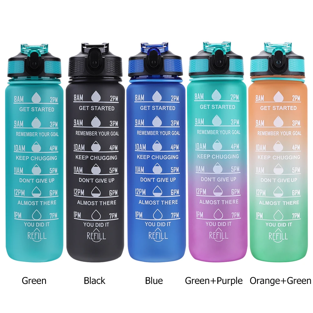 1000ml Sports Water Bottle Leakproof Plastic Frosted Cup Fitness Cups with Time Scale for Fitness Cycling
1000ml Sports Water Bottle Leakproof Plastic Frosted Cup Fitness Cups with Time Scale for Fitness Cycling