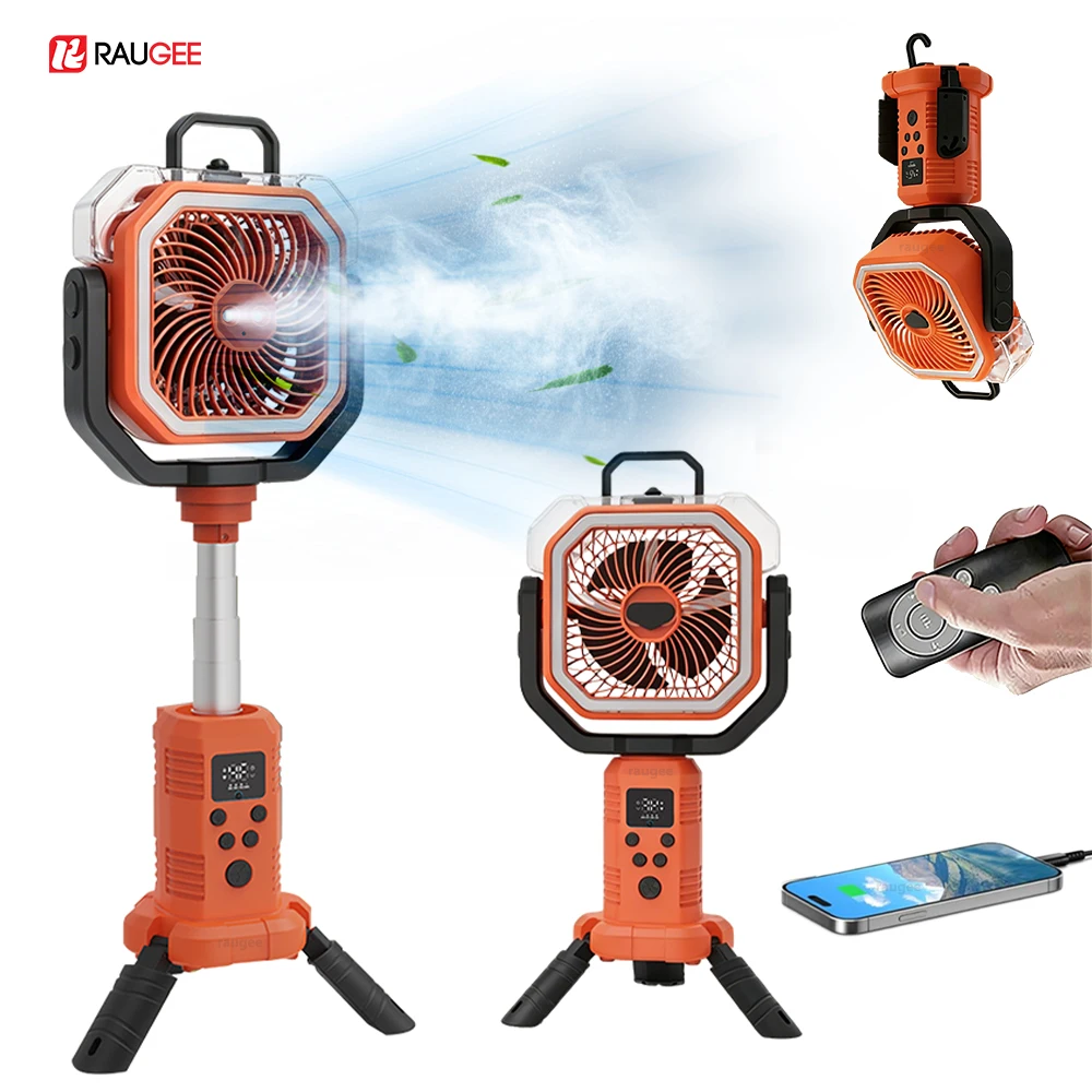 Portable Tent Ceiling Fan Misting Fans Shaking Head 20000mAh Rechargeable with Light Timer Power Bank Outdoor Camping Fan
Portable Tent Ceiling Fan Misting Fans Shaking Head 20000mAh Rechargeable with Light Timer Power Bank Outdoor Camping Fan