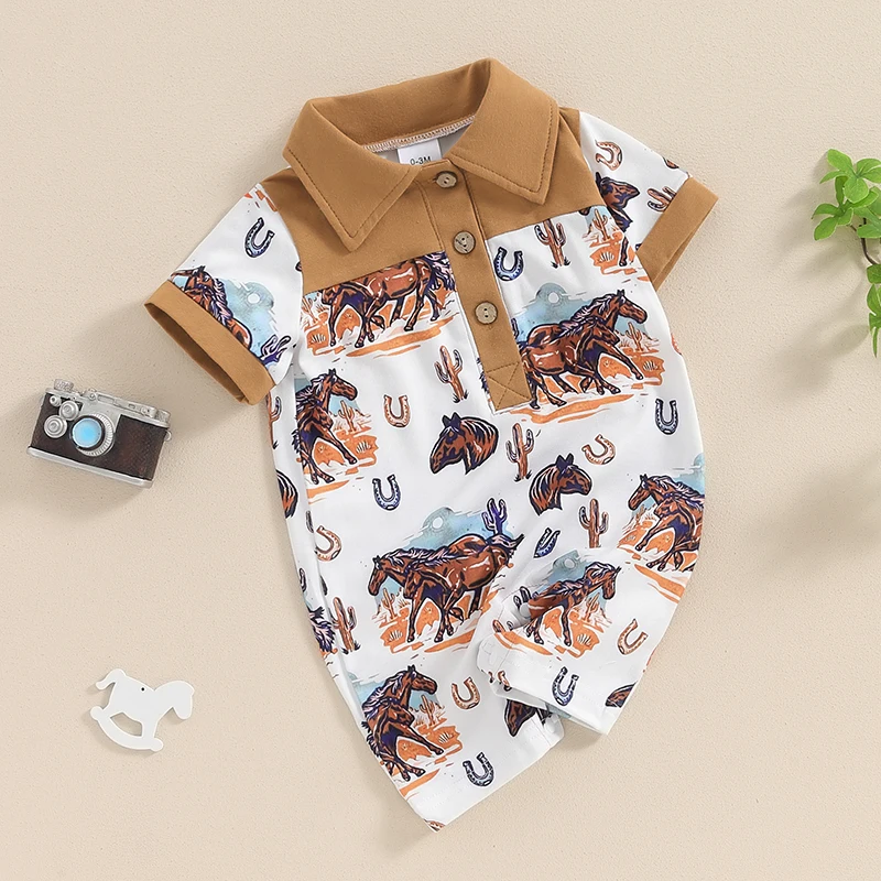 Baby Boys Romper Casual Rooster Print Button Down Lapel Neck Short Sleeve Jumpsuit Newborn Toddler Summer Clothes
Baby Boys Romper Casual Rooster Print Button Down Lapel Neck Short Sleeve Jumpsuit Newborn Toddler Summer Clothes