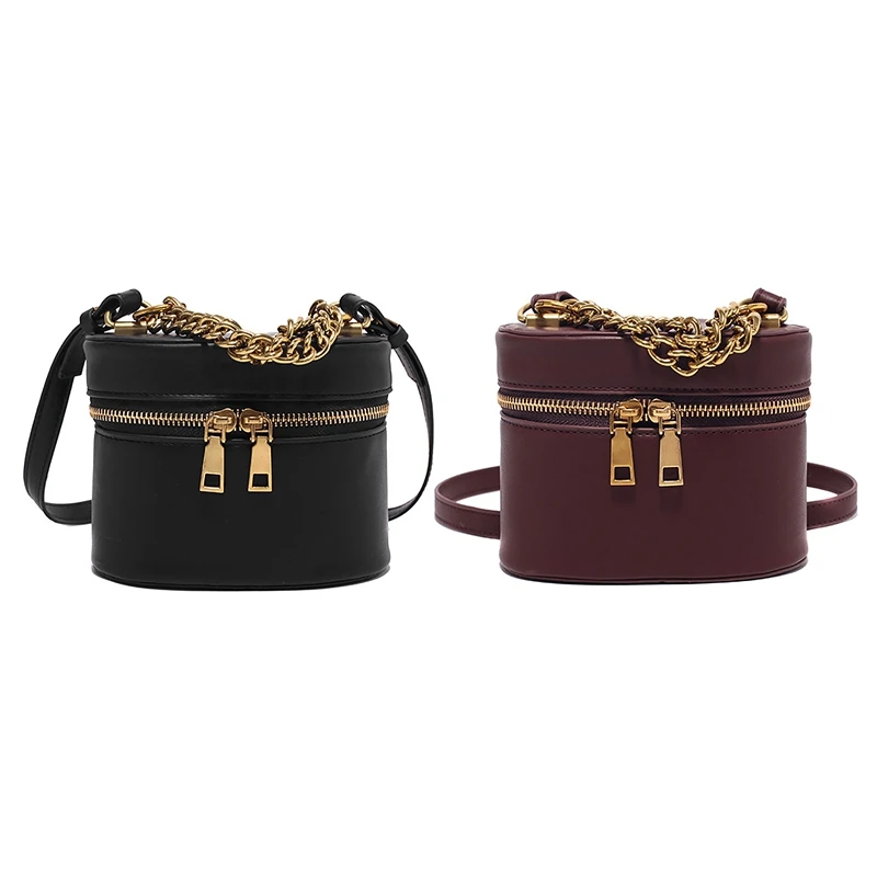 Pure Color Leather Bucket Bag Large Capacity Ladies Fashion Zipper Retro Bucket Bag Retro Messenger Bag
Pure Color Leather Bucket Bag Large Capacity Ladies Fashion Zipper Retro Bucket Bag Retro Messenger Bag