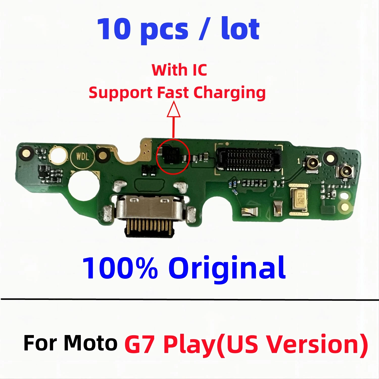 10 Pcs/Lot. Original USB Charger Dock Connector Board Charging Port Flex Cable For Motorola Moto G7 Play US Version
10 Pcs/Lot. Original USB Charger Dock Connector Board Charging Port Flex Cable For Motorola Moto G7 Play US Version