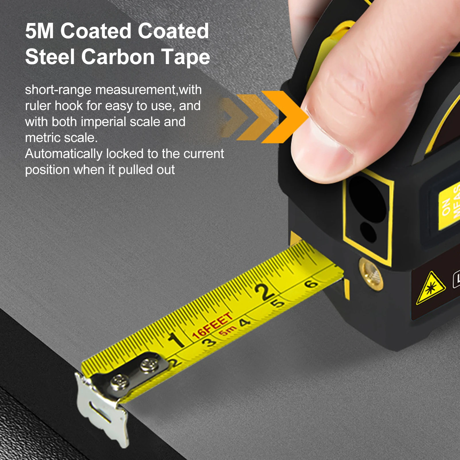 4 in1 Laser Tape Measure 131ft Laser Measurement & 16.4ft Manual Tape Ruler LCD Display - Pythagorean Area Volume
4 in1 Laser Tape Measure 131ft Laser Measurement & 16.4ft Manual Tape Ruler LCD Display - Pythagorean Area Volume
