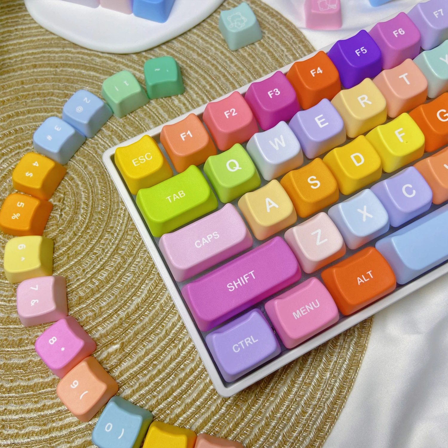 Rainbow Bear Gummy Keycaps Cute MAO Key Caps for Mechanical Keyboard Custom PBT Keycaps Gaming Keyboard DIY Decor
Rainbow Bear Gummy Keycaps Cute MAO Key Caps for Mechanical Keyboard Custom PBT Keycaps Gaming Keyboard DIY Decor