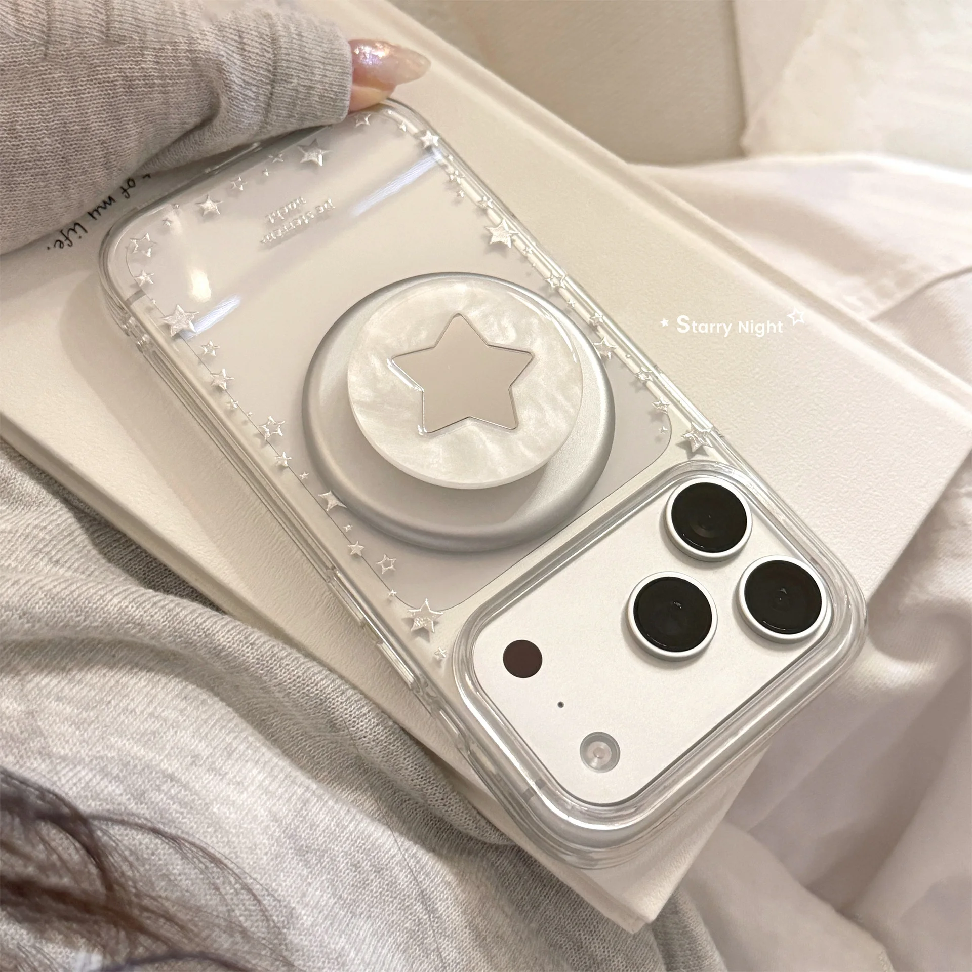 Transparent Magnetic Phone Case with Gilt Fritillary Silver Star Design for IPhone 13/15/16/17 Pro Max Basic Cover Simple Star
Transparent Magnetic Phone Case with Gilt Fritillary Silver Star Design for IPhone 13/15/16/17 Pro Max Basic Cover Simple Star