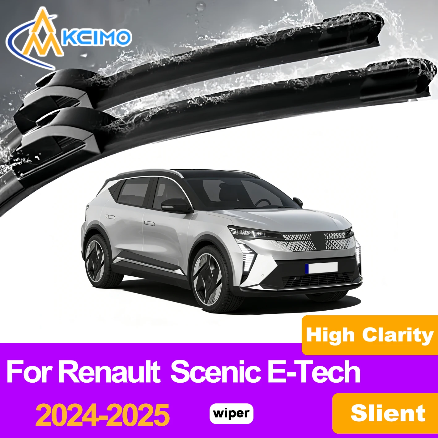 Щетки стеклоочистителя KCIMO (2 шт.) для лобового стекла Renault Scenic E-Tech 2024-2025, с антибликовым покрытием, быстрая установка на клипсах
Щетки стеклоочистителя KCIMO (2 шт.) для лобового стекла Renault Scenic E-Tech 2024-2025, с антибликовым покрытием, быстрая установка на клипсах