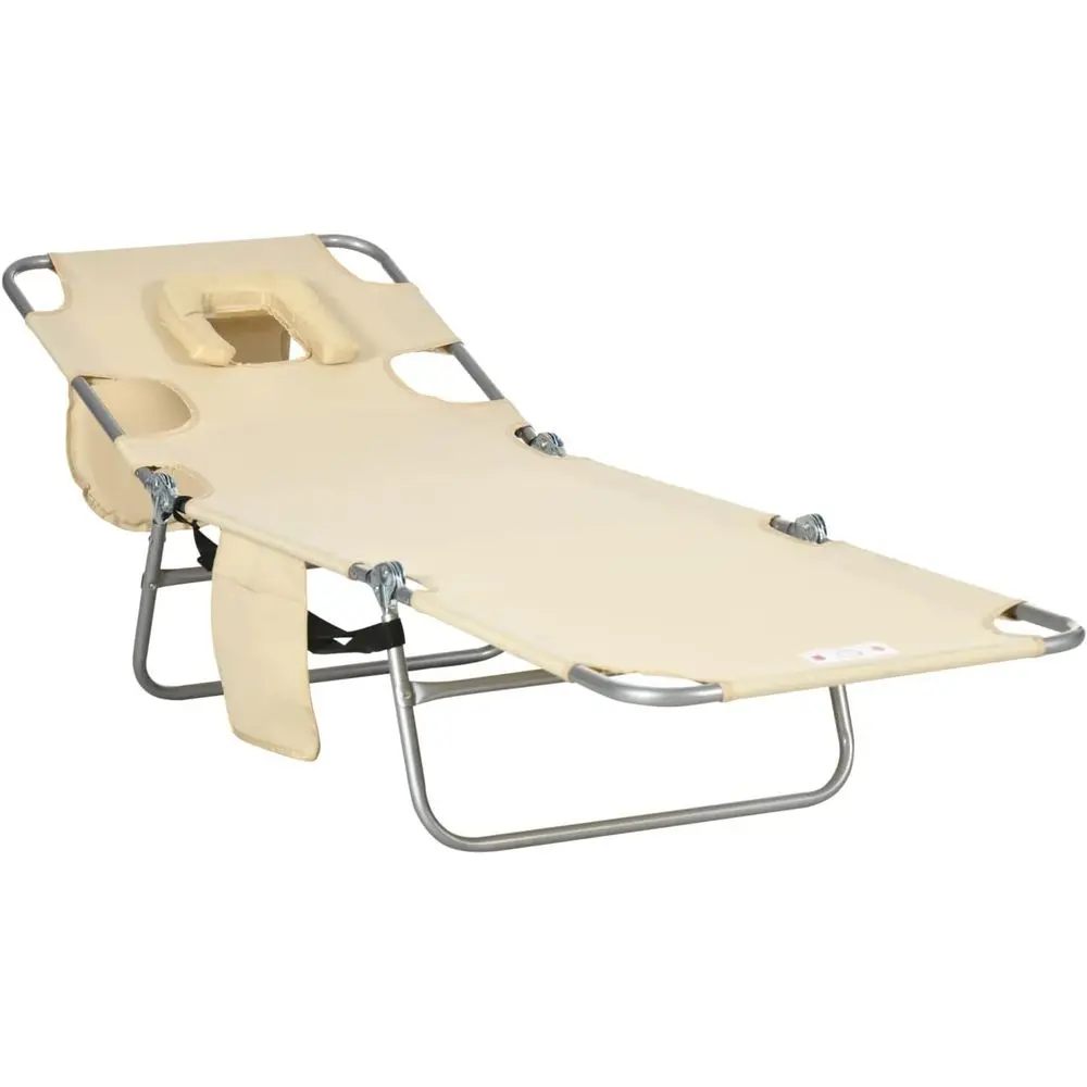 olding Beach Lounge Chair with ace Hole and Arm Slots - rd abric Beige - 5-Level Adjustable Sun Lounger - Patio Garden Beach Poo
olding Beach Lounge Chair with ace Hole and Arm Slots - rd abric Beige - 5-Level Adjustable Sun Lounger - Patio Garden Beach Poo