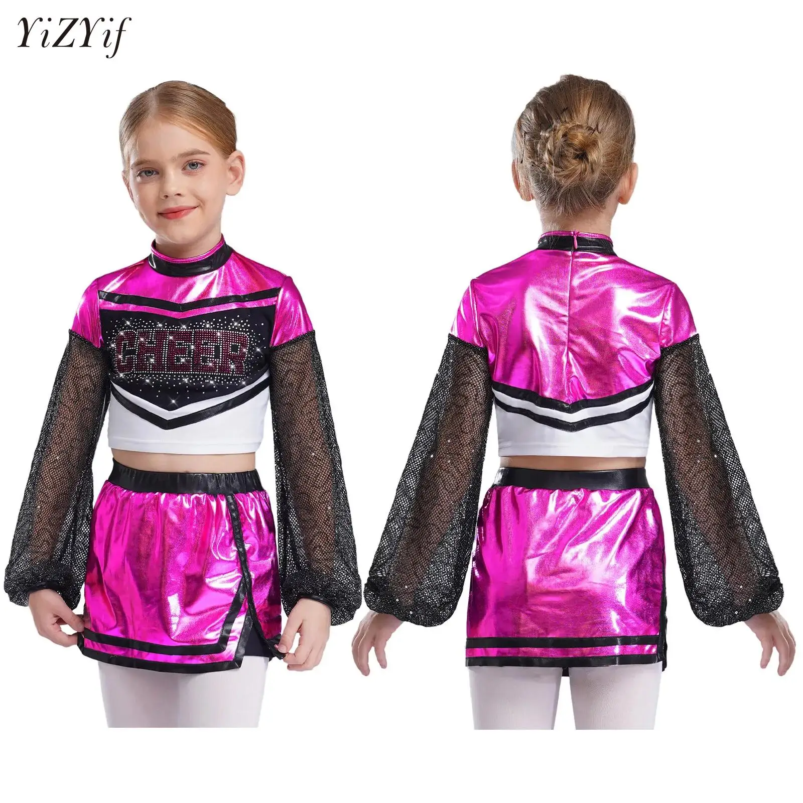 Kids Girls Cheer Leader Costume Outfit Carnival Jazz Modern Dance Party Cheerleading Uniform Crop Top+Skirt Schoolgirl Dancewear
Kids Girls Cheer Leader Costume Outfit Carnival Jazz Modern Dance Party Cheerleading Uniform Crop Top+Skirt Schoolgirl Dancewear