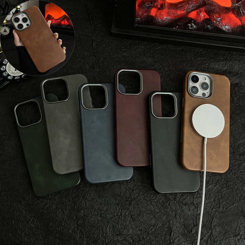 Retro Solid Color High Grade Leather Back Magnetic Phone Case For iPhone 16 Pro Max 15 Plus 14 13Pro With Back Magnetic Charging
Retro Solid Color High Grade Leather Back Magnetic Phone Case For iPhone 16 Pro Max 15 Plus 14 13Pro With Back Magnetic Charging