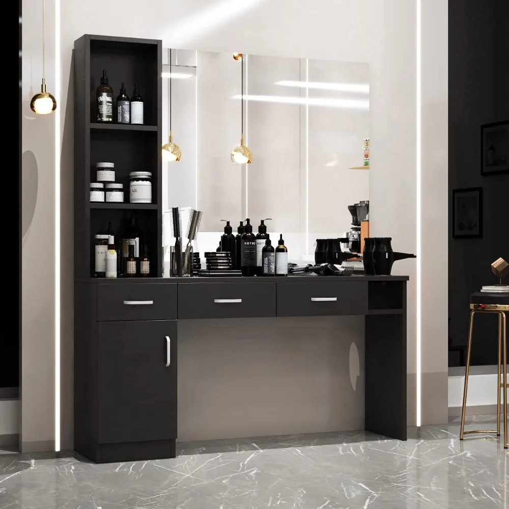 Wall Mounted Hair Salon Equipment Set, Beauty Spa Furniture Set, Lockable Left Shelf, Mirror Not Included (Black)
Wall Mounted Hair Salon Equipment Set, Beauty Spa Furniture Set, Lockable Left Shelf, Mirror Not Included (Black)