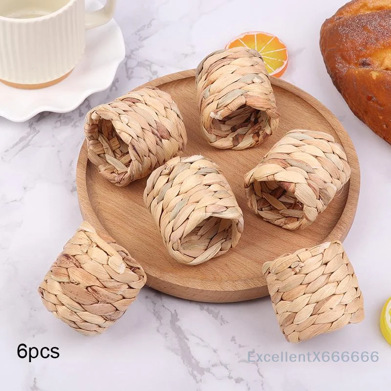 6Pcs Rural Style Napkin Rings Natural Water Hyacinth Grass Hand-Woven Napkin Rings For Table Decor Napkin Holder Buckles 
6Pcs Rural Style Napkin Rings Natural Water Hyacinth Grass Hand-Woven Napkin Rings For Table Decor Napkin Holder Buckles