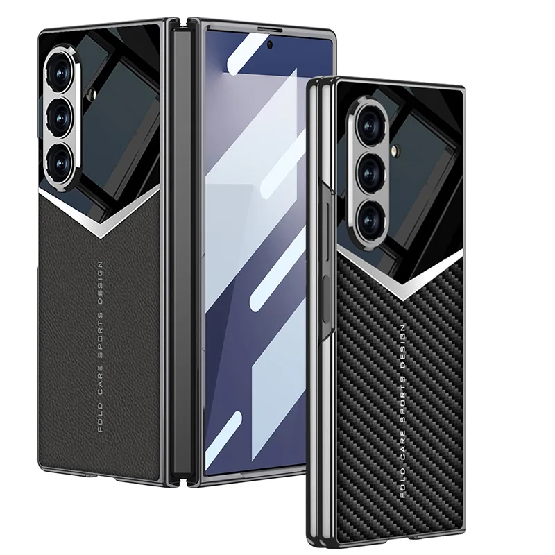 Luxury Plating Leather Case For Samsung Galaxy Z Fold 7, with Screen Glass film Plastic Frame Cover
Luxury Plating Leather Case For Samsung Galaxy Z Fold 7, with Screen Glass film Plastic Frame Cover