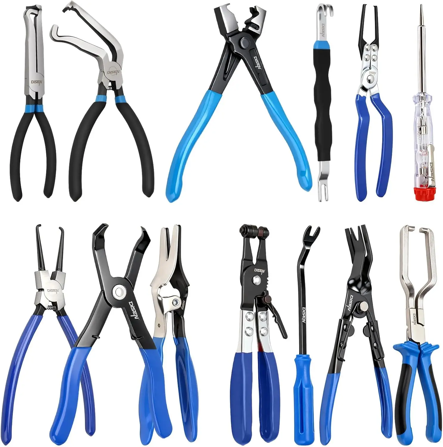 13PCS Automotive Electrical Disconnect Pliers & Fuel Line Tool Set with Storage Bags, Blue
13PCS Automotive Electrical Disconnect Pliers & Fuel Line Tool Set with Storage Bags, Blue