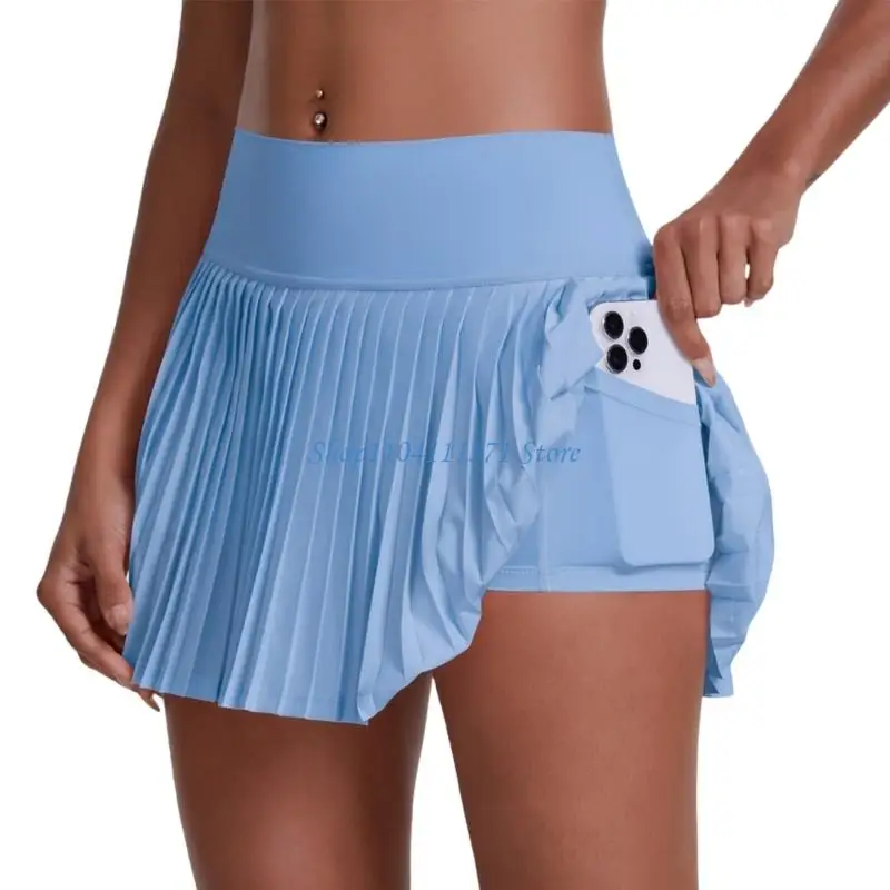 P9FC Women Pleated Tennis Skirt High Waist Athletic Skorts Skirt With Shorts Pocket 6 S60eb3ede994c4b10a5261b42740039cbc