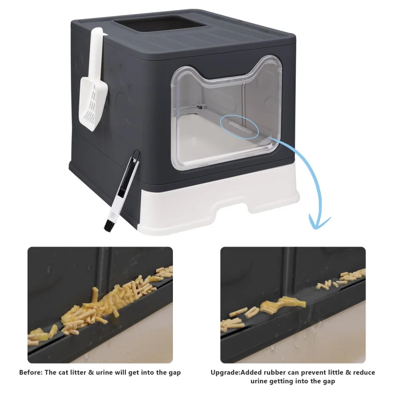 Foldable Cat Litter Box Enclosed Top Entry Anti Splash Portable Easy Clean Includes Scoop Brush for Travel Home Use
Foldable Cat Litter Box Enclosed Top Entry Anti Splash Portable Easy Clean Includes Scoop Brush for Travel Home Use