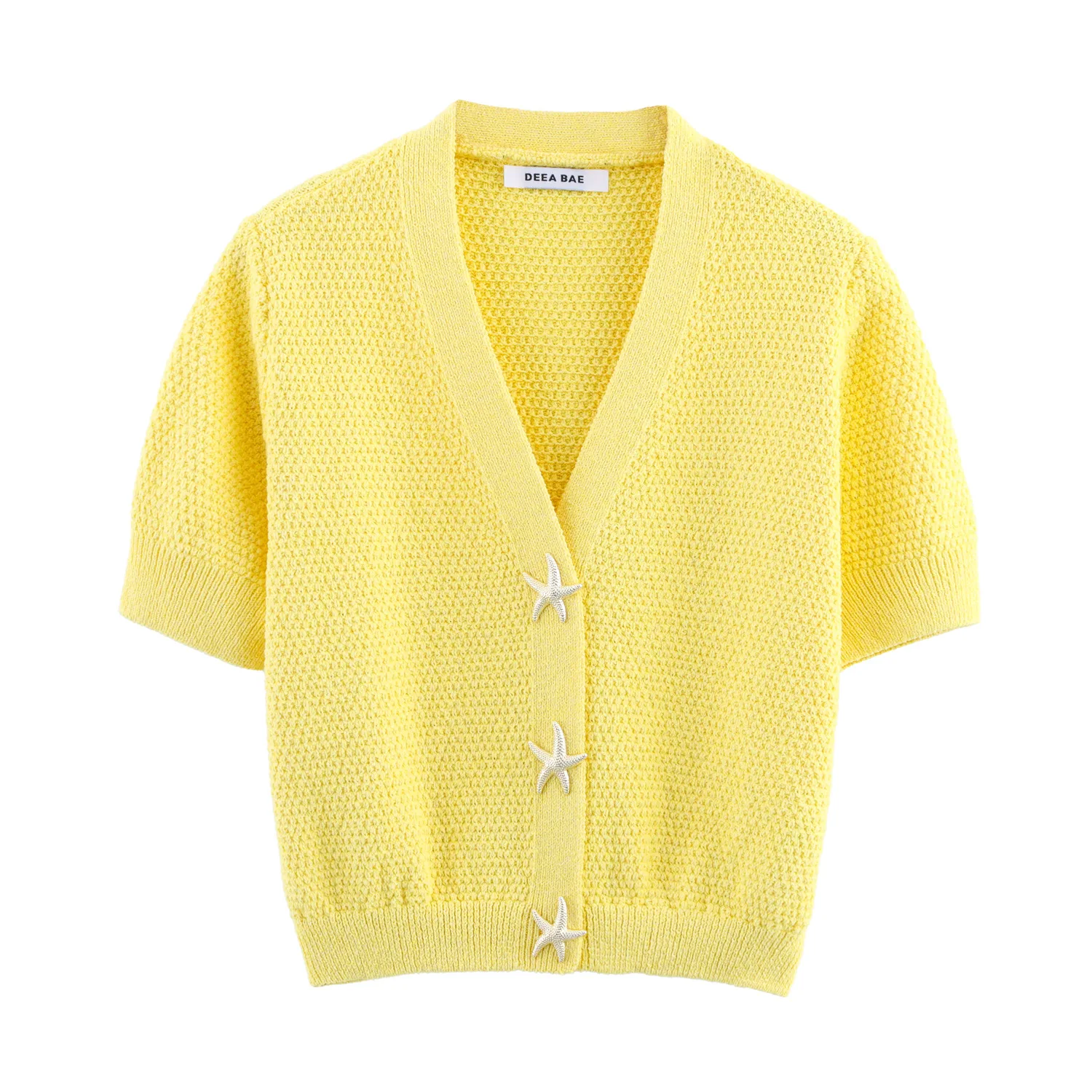 Sexy Butter Yellow Knit Cardigan Tops Women V Neck Short Sleeve Slim Summer Tops Fashion Elegant Y2K Girl Outwears
Sexy Butter Yellow Knit Cardigan Tops Women V Neck Short Sleeve Slim Summer Tops Fashion Elegant Y2K Girl Outwears