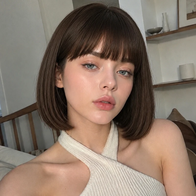 12-inch soft dark brown synthetic bob wig with smooth, even ends for a sweet and stylish everyday look.
12-inch soft dark brown synthetic bob wig with smooth, even ends for a sweet and stylish everyday look.