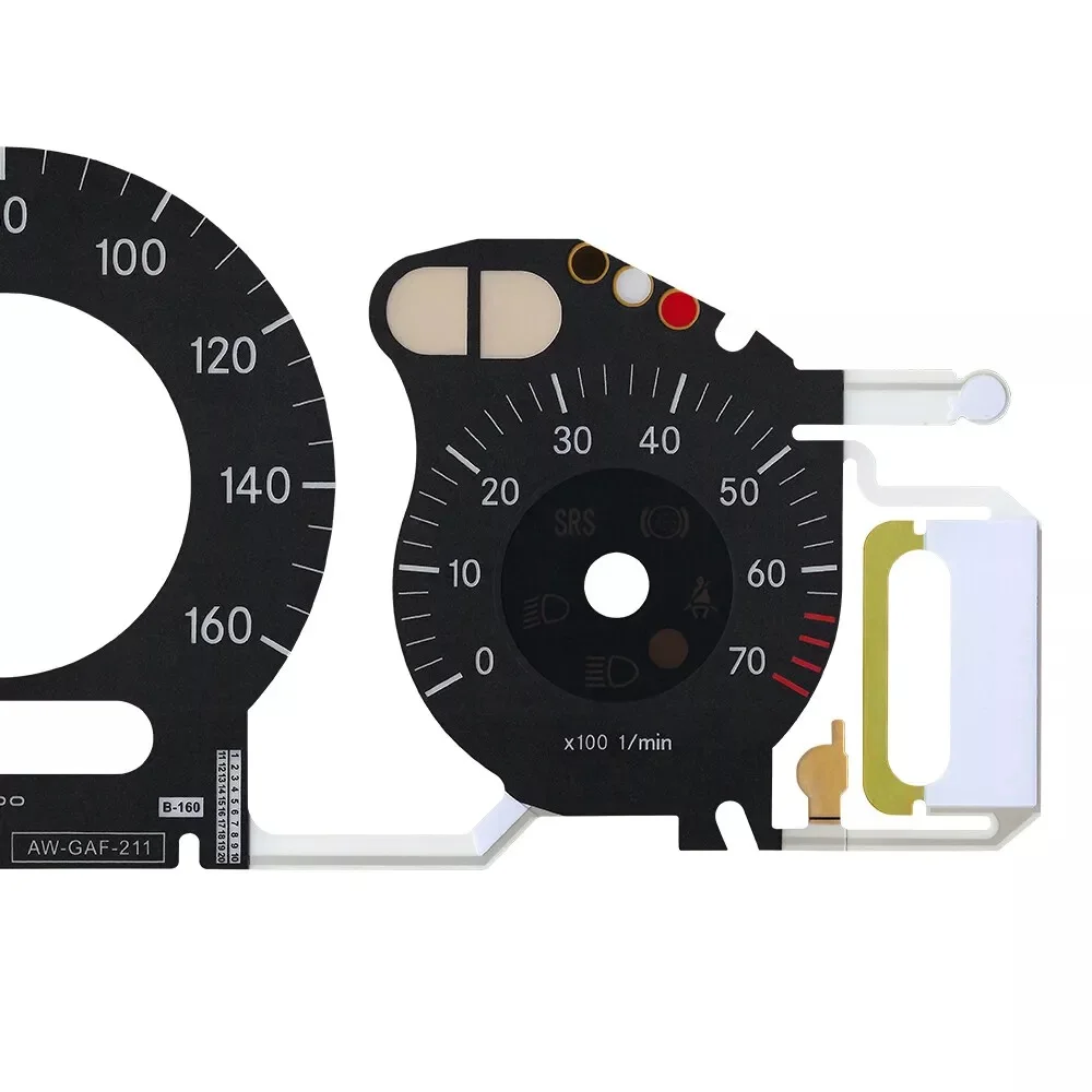 160MPH Gauge Face with EL Cold Light Overlay for Mercedes W211 E320 E350 E500 E55 E63 W209 C219 Instrument Cluster White Black
160MPH Gauge Face with EL Cold Light Overlay for Mercedes W211 E320 E350 E500 E55 E63 W209 C219 Instrument Cluster White Black