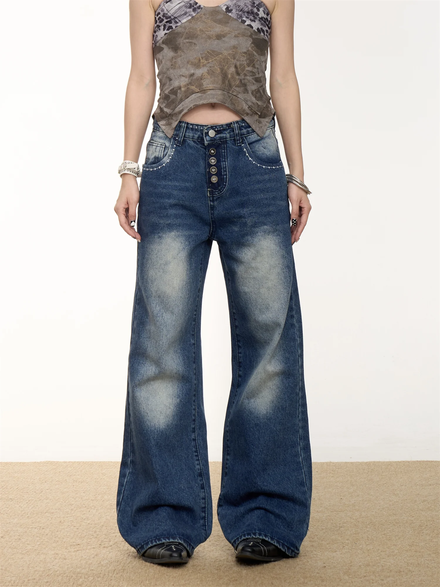 High Waist Wide Leg Jeans Women's Loose Fit Straight Casual Long Pants MARMROO American Retro Washed Denim Spring Ladies
High Waist Wide Leg Jeans Women's Loose Fit Straight Casual Long Pants MARMROO American Retro Washed Denim Spring Ladies