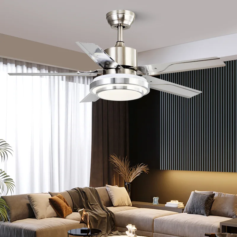 Stainless steel straight blade fan light 52 inch pure copper motor source living room dining room ceiling fan light
Stainless steel straight blade fan light 52 inch pure copper motor source living room dining room ceiling fan light