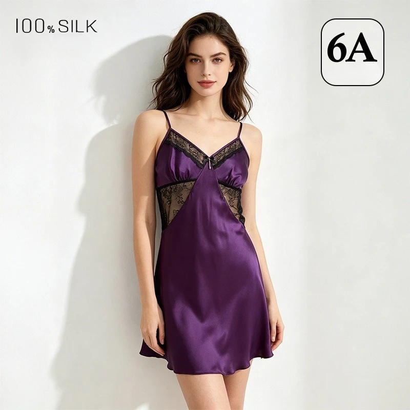 6A Grade 100% Pure Mulberry Silk Slip Nightgown Women Summer Deep Out Mini Night Dress Luxury Elegant Sleepwear Loungewear
6A Grade 100% Pure Mulberry Silk Slip Nightgown Women Summer Deep Out Mini Night Dress Luxury Elegant Sleepwear Loungewear