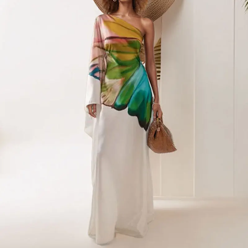 SKMY Party Dresses 2025 Spring New Women Clothing Fashion Slant Shoulder Long Sleeve Butterfly Printed Elegant Long Dresses
SKMY Party Dresses 2025 Spring New Women Clothing Fashion Slant Shoulder Long Sleeve Butterfly Printed Elegant Long Dresses