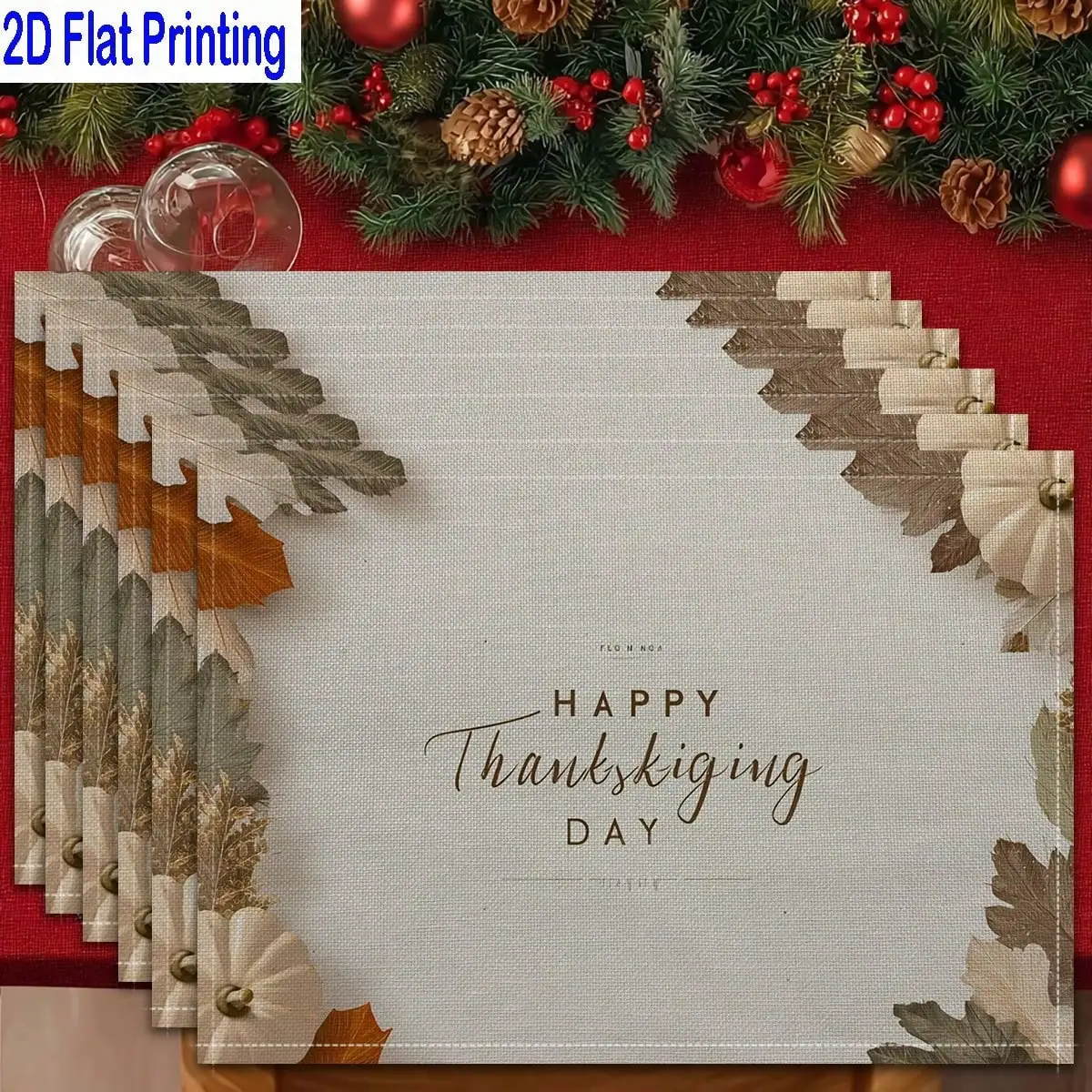 4PCs 2D Flat Printed Neutral Fall Colors White Pumpkin Thanksgiving Day Table Mats, Placemats, Heat-Resistant Kitchen Table Mats, Home Restaurant Table Mats, Outdoor Picnic Table Cloth Mats, Etc
4PCs 2D Flat Printed Neutral Fall Colors White Pumpkin Thanksgiving Day Table Mats, Placemats, Heat-Resistant Kitchen Table Mats, Home Restaurant Table Mats, Outdoor Picnic Table Cloth Mats, Etc