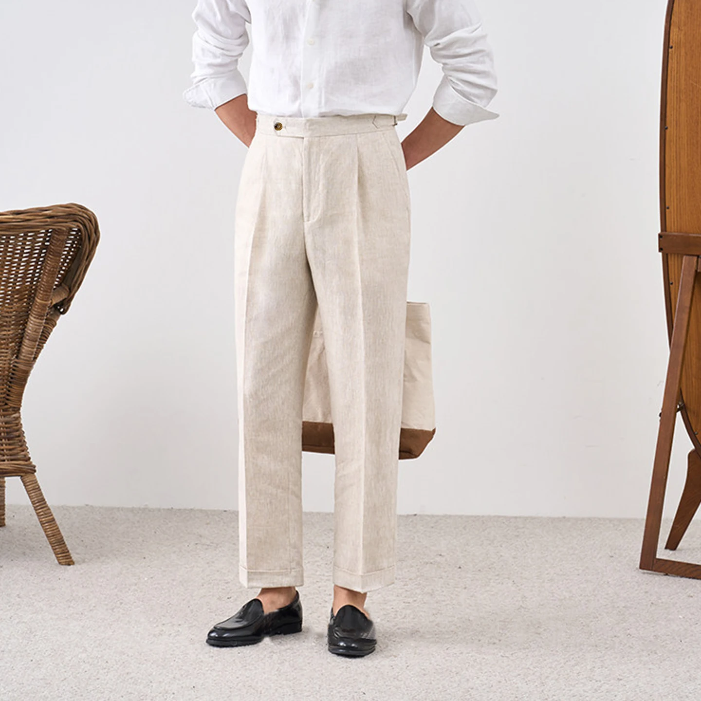 Summer Linen Naples High-Waisted Straight-Leg Trousers for Men, Lightweight and Breathable Casual Long Pants, Plus-Size Men's Trousers
Summer Linen Naples High-Waisted Straight-Leg Trousers for Men, Lightweight and Breathable Casual Long Pants, Plus-Size Men's Trousers