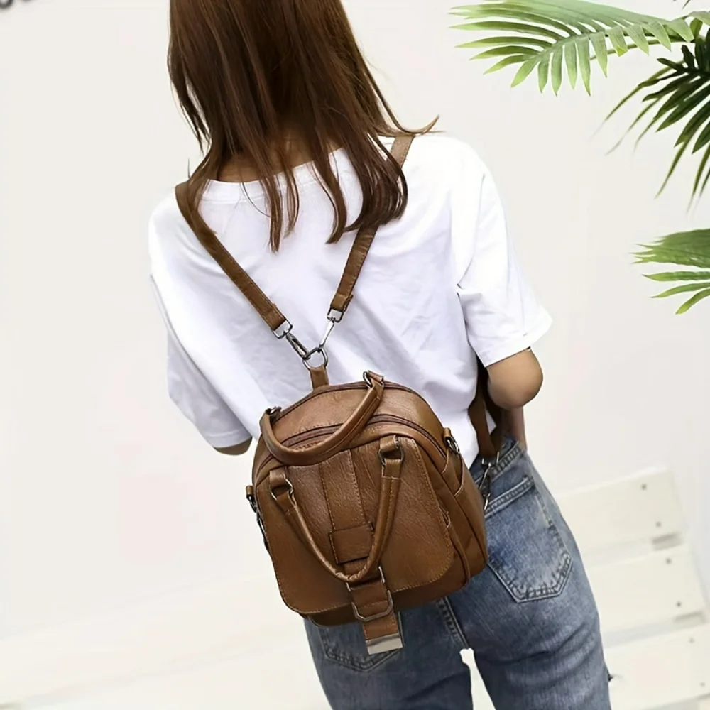 Soft Texture Backpack Women's Three-purpose One-shoulder Cross-body Handheld Trendy And Versatile Bag
Soft Texture Backpack Women's Three-purpose One-shoulder Cross-body Handheld Trendy And Versatile Bag
